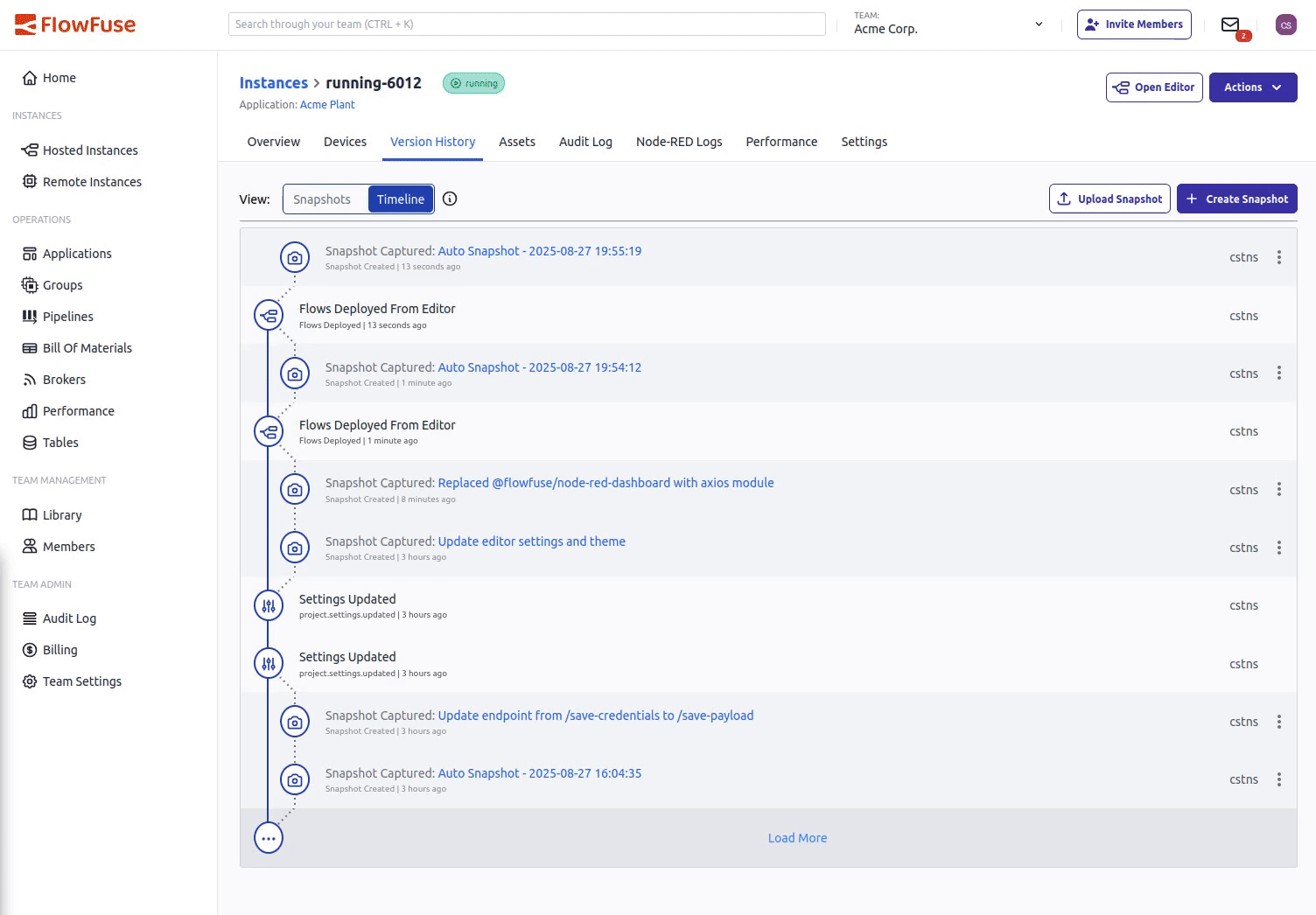 Demo of generating snapshot descriptions