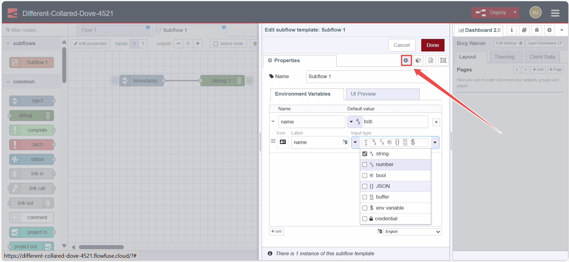 Image showing custom properties tab in the subflow edit dialog Image showing custom properties tab in the subflow edit dialog